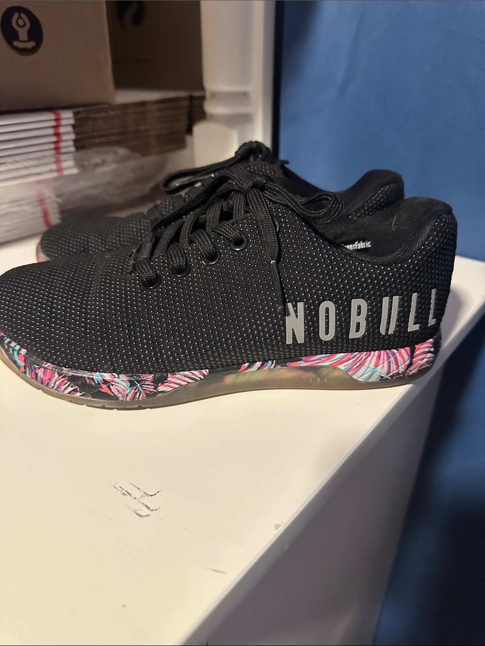 NOBULL Black Women's Training Shoes with Floral-Print Midsole